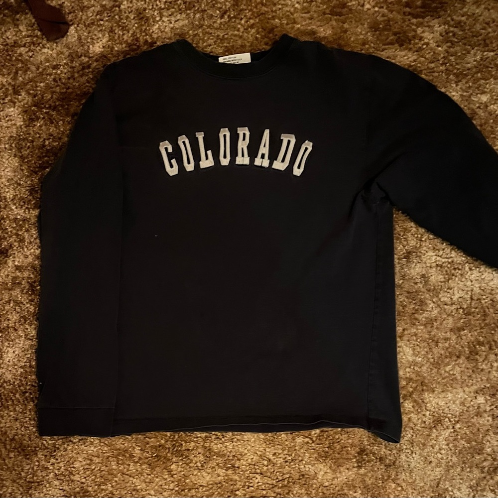 Black Long Sleeve Shirt with Colorado Print